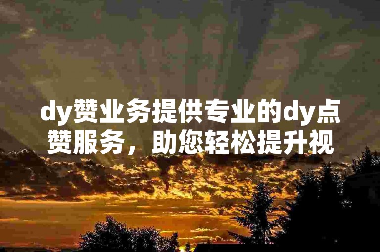 dy赞业务提供专业的dy点赞服务，助您轻松提升视频热度。