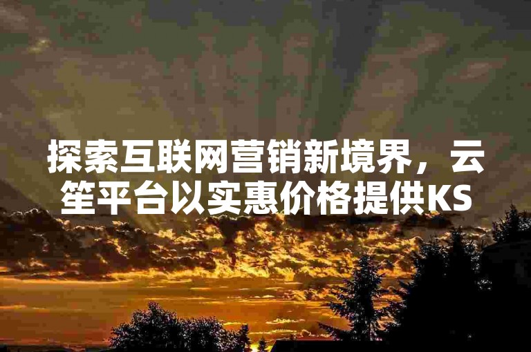 探索互联网营销新境界，云笙平台以实惠价格提供KS热度提升服务，助力内容创作者轻松获得关注。