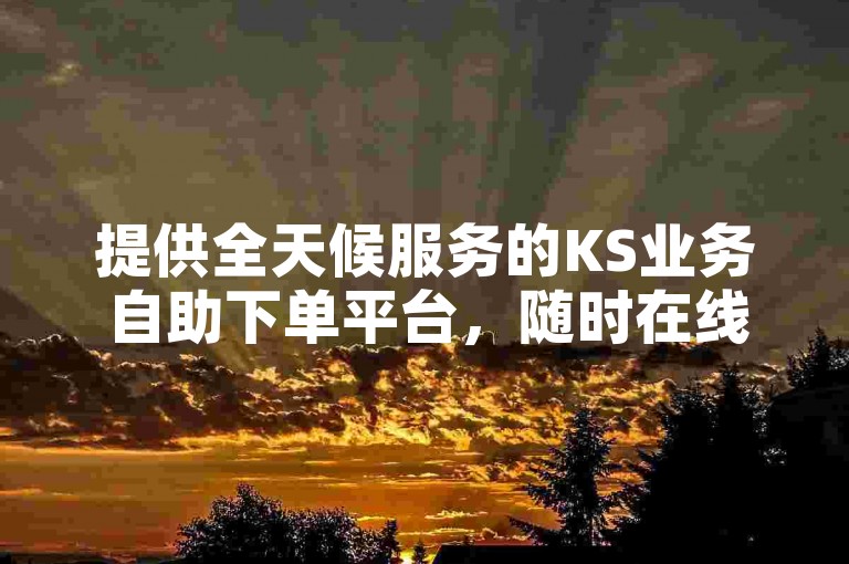 提供全天候服务的KS业务自助下单平台，随时在线满足您的需求。