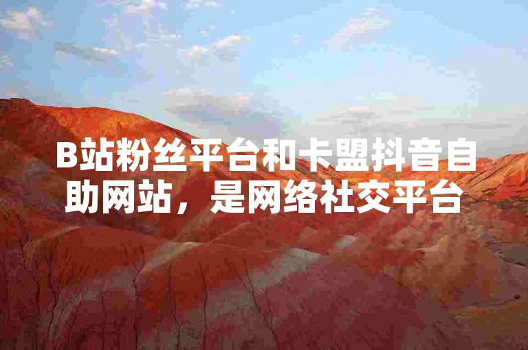 B站粉丝平台和卡盟抖音自助网站，是网络社交平台中提供特定服务的重要渠道。