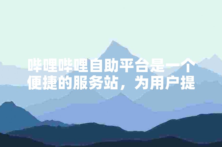 哔哩哔哩自助平台是一个便捷的服务站，为用户提供了多种功能。