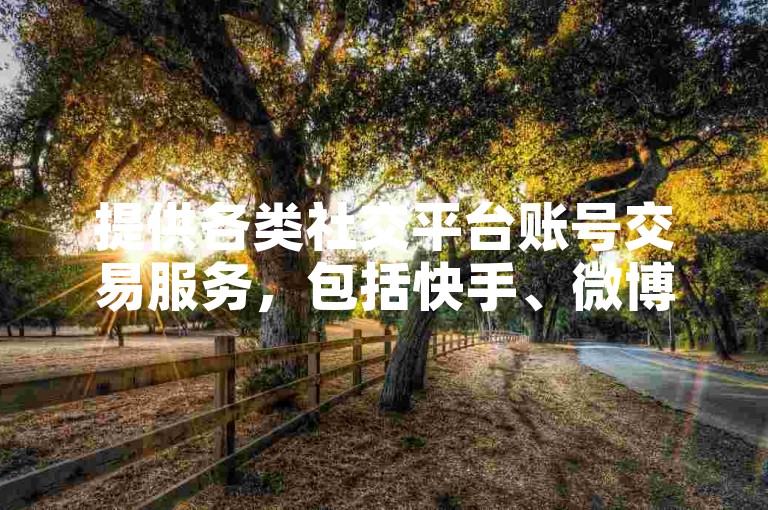提供各类社交平台账号交易服务，包括快手、微博等。