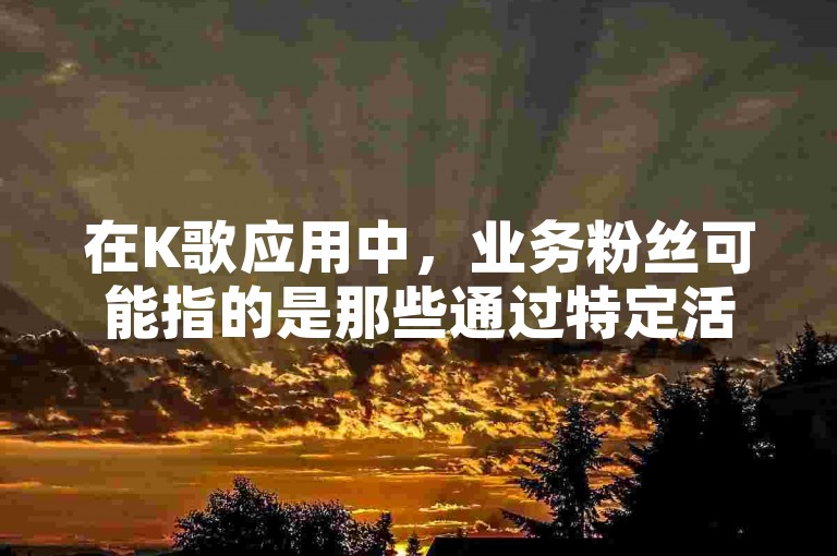 在K歌应用中，业务粉丝可能指的是那些通过特定活动、推广或合作获得的粉丝，而非自然增长的真实听众。