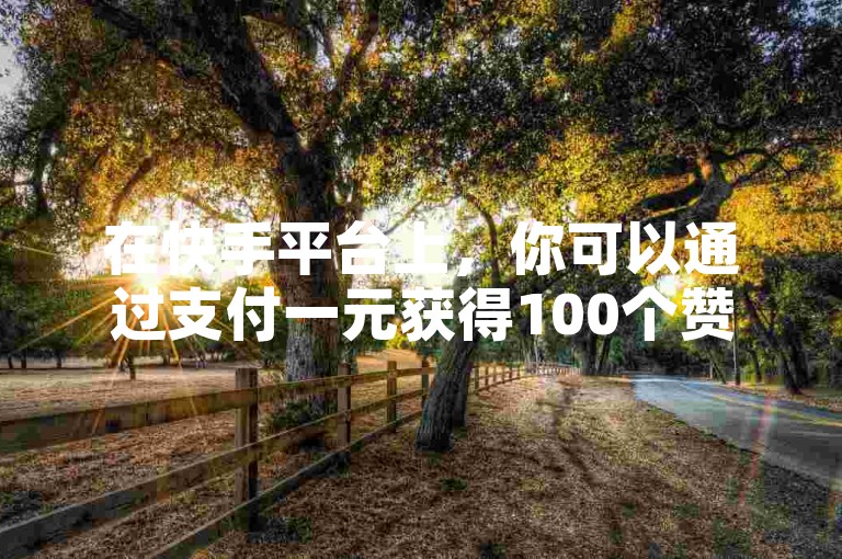 在快手平台上，你可以通过支付一元获得100个赞，并且有一个24小时自助下单的商城服务。