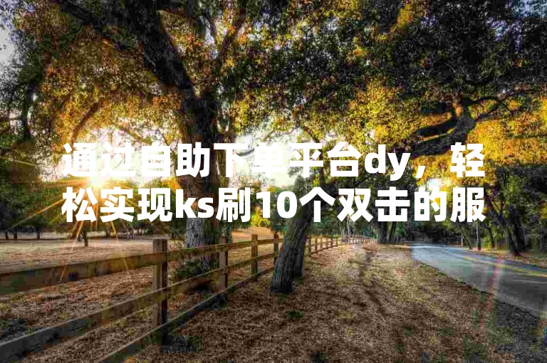 通过自助下单平台dy，轻松实现ks刷10个双击的服务。