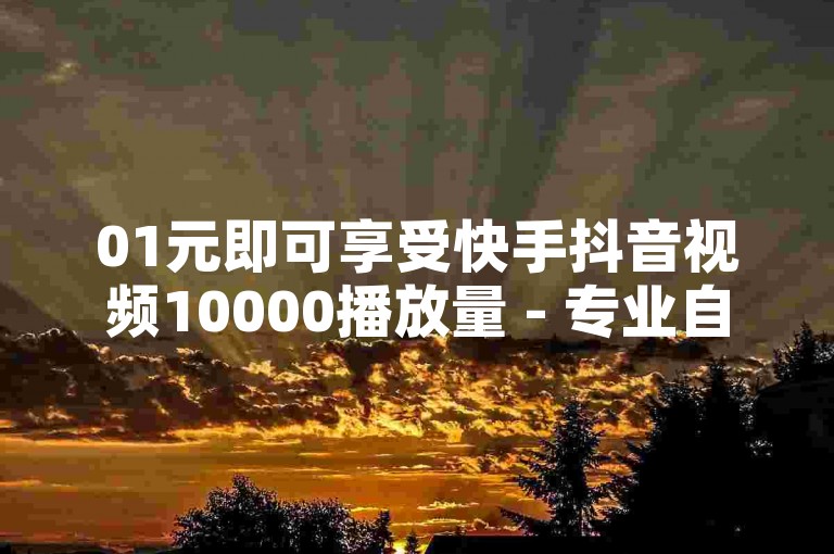 01元即可享受快手抖音视频10000播放量 - 专业自助下单平台，助力内容快速传播。