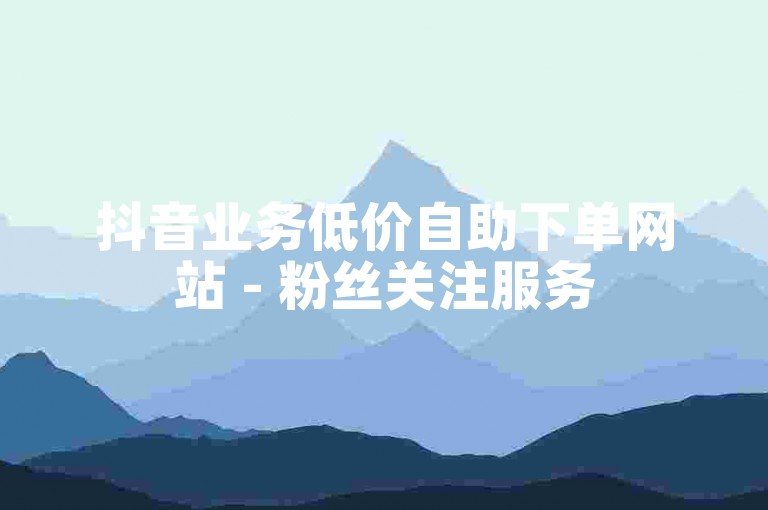 抖音业务低价自助下单网站 - 粉丝关注服务
