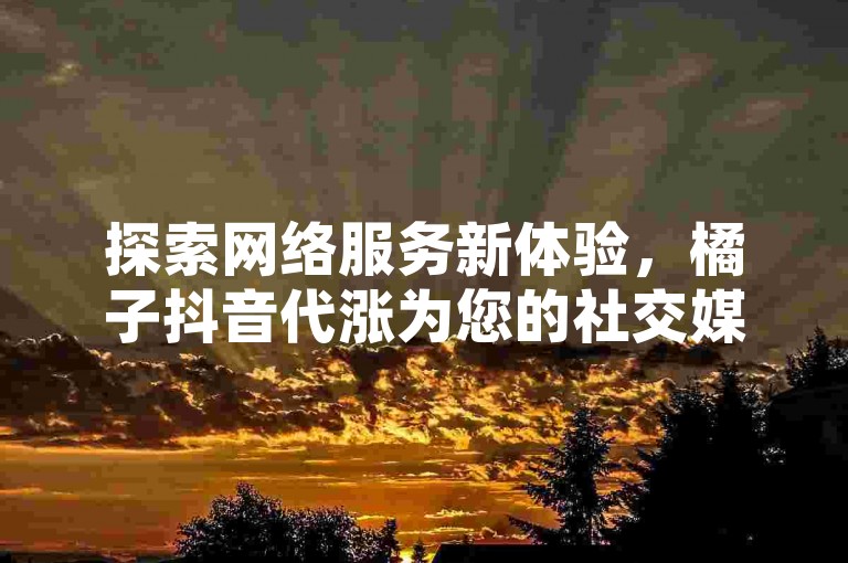 探索网络服务新体验，橘子抖音代涨为您的社交媒体之旅增添光彩。