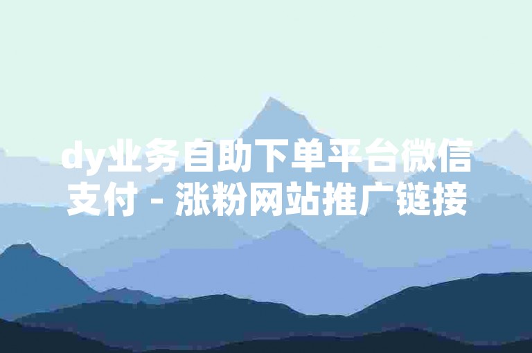 dy业务自助下单平台微信支付 - 涨粉网站推广链接抖音
