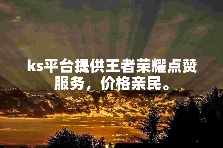 ks平台提供王者荣耀点赞服务，价格亲民。