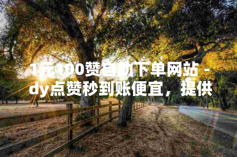 1元100赞自助下单网站 - dy点赞秒到账便宜，提供快速且经济的服务体验。