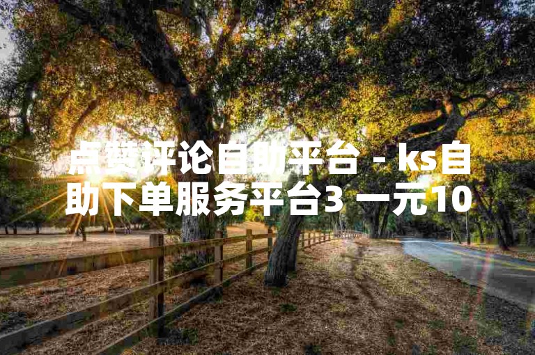 点赞评论自助平台 - ks自助下单服务平台3 一元100