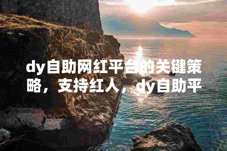 dy自助网红平台的关键策略，支持红人，dy自助平台如何运作？！新手必知！