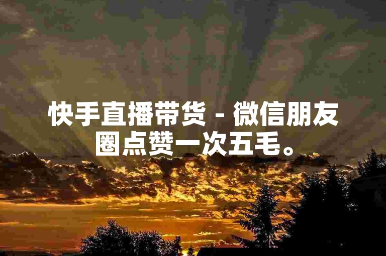 快手直播带货 - 微信朋友圈点赞一次五毛。