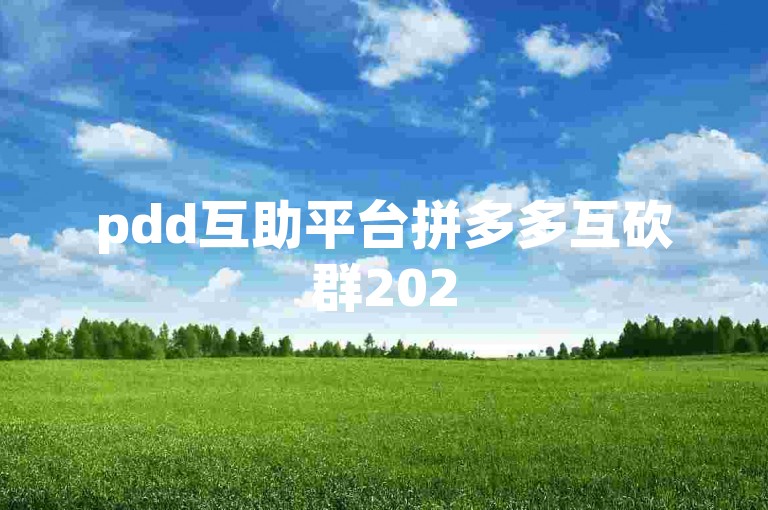 pdd互助平台拼多多互砍群2025免费