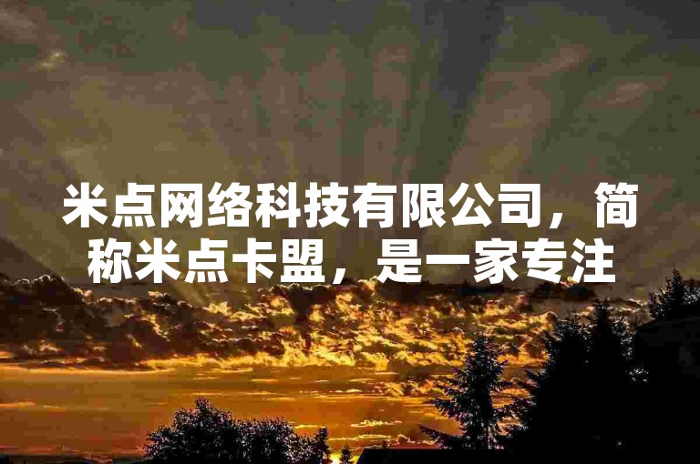 米点网络科技有限公司，简称米点卡盟，是一家专注于网络科技领域的创新型企业。