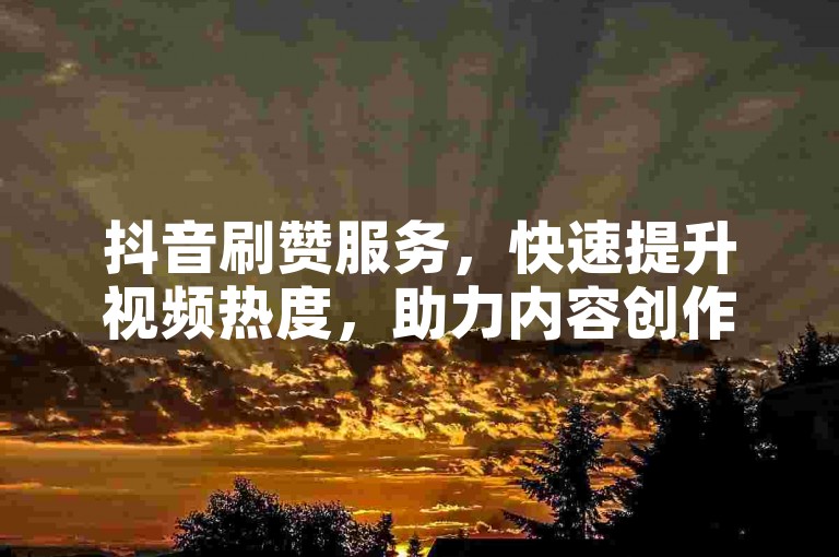 抖音刷赞服务，快速提升视频热度，助力内容创作者走向热门。