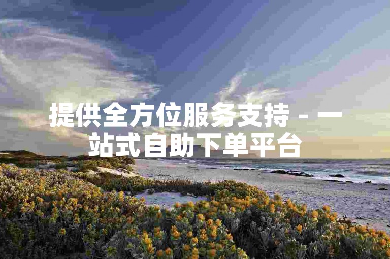 提供全方位服务支持 - 一站式自助下单平台
