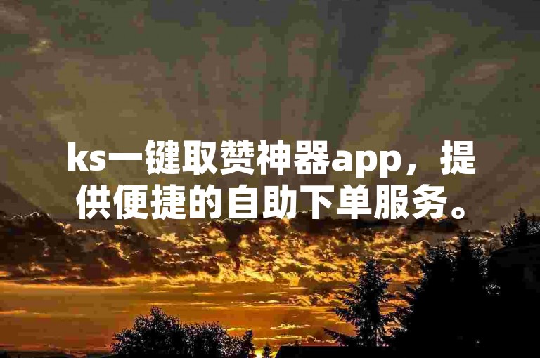 ks一键取赞神器app，提供便捷的自助下单服务。