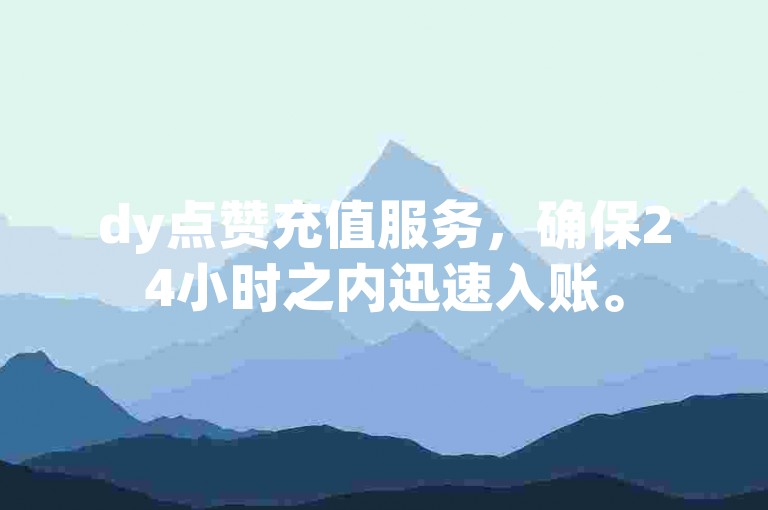 dy点赞充值服务，确保24小时之内迅速入账。