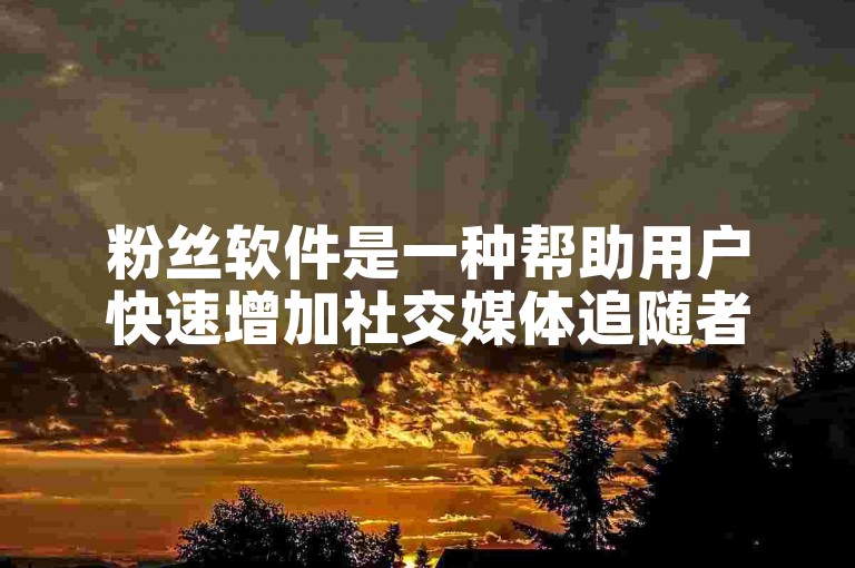 粉丝软件是一种帮助用户快速增加社交媒体追随者的工具。