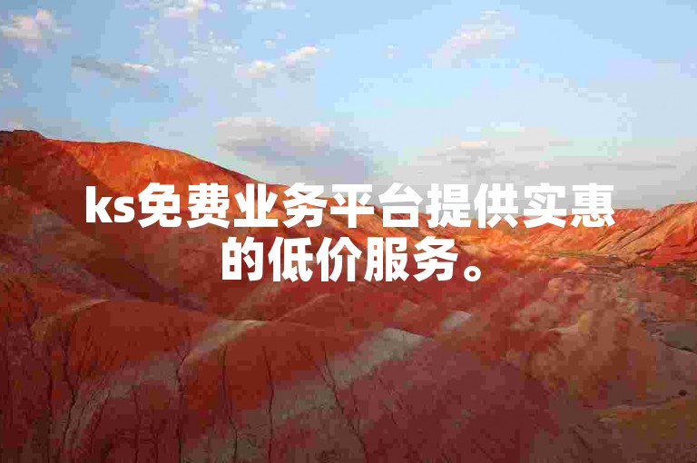 ks免费业务平台提供实惠的低价服务。