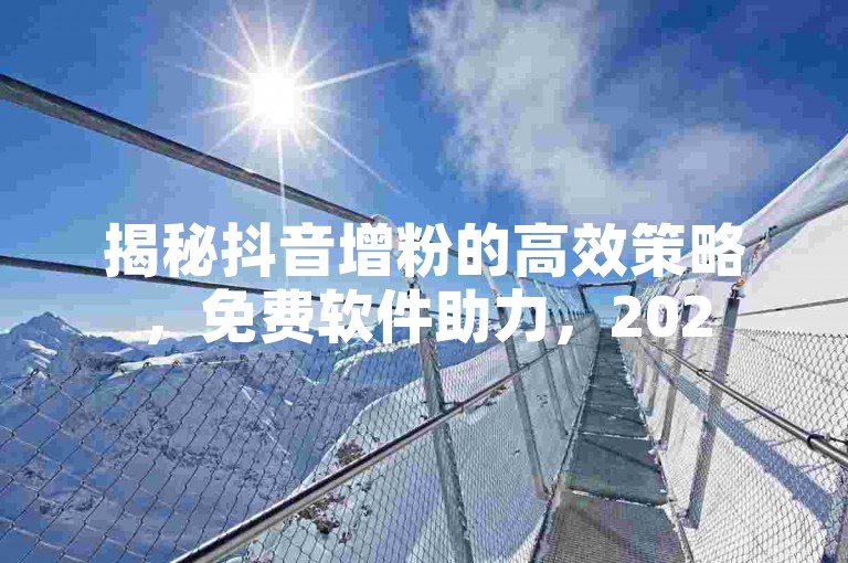 揭秘抖音增粉的高效策略，免费软件助力，2025年必备技巧分享！