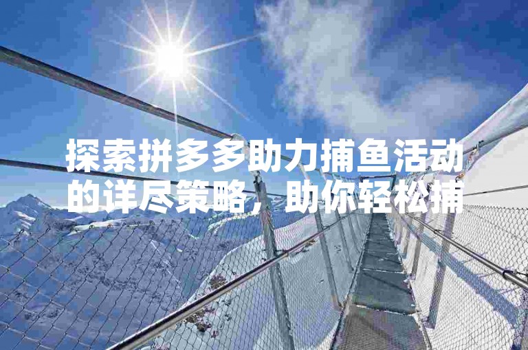 探索拼多多助力捕鱼活动的详尽策略，助你轻松捕获大鱼。