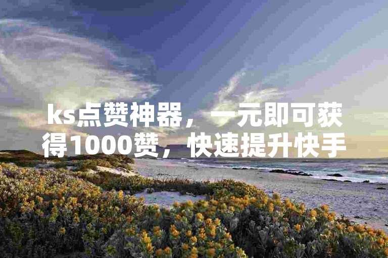 ks点赞神器，一元即可获得1000赞，快速提升快手视频热度。