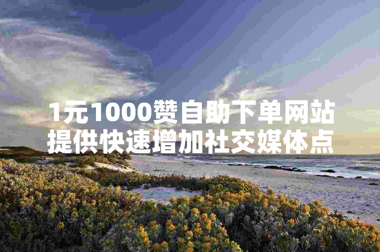 1元1000赞自助下单网站提供快速增加社交媒体点赞数的服务，用户只需支付一元即可获得一千个赞。