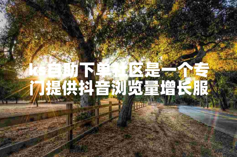 ks自助下单社区是一个专门提供抖音浏览量增长服务的平台。