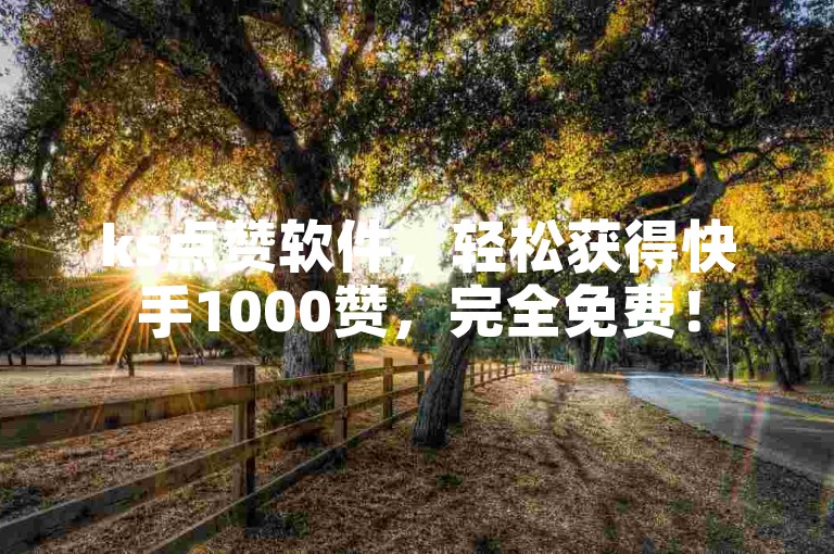 ks点赞软件，轻松获得快手1000赞，完全免费！