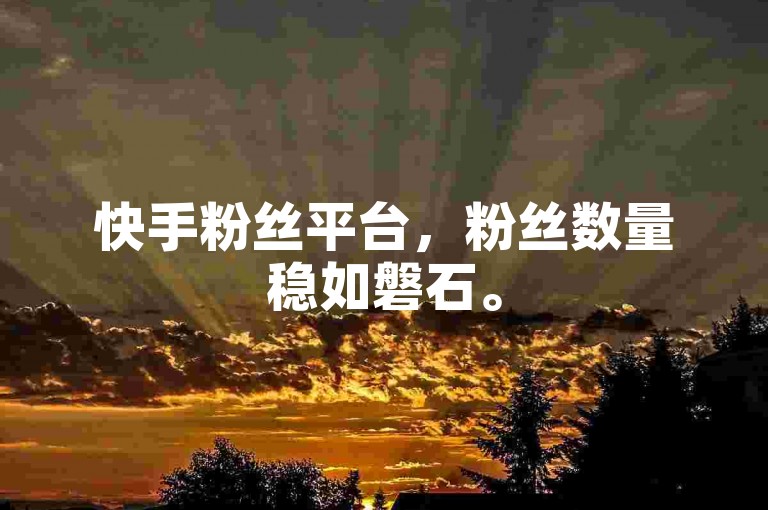 快手粉丝平台，粉丝数量稳如磐石。
