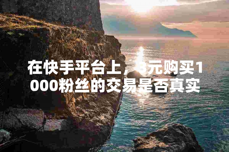 在快手平台上，3元购买1000粉丝的交易是否真实，这引发了关于网络推广服务真实性的广泛讨论。