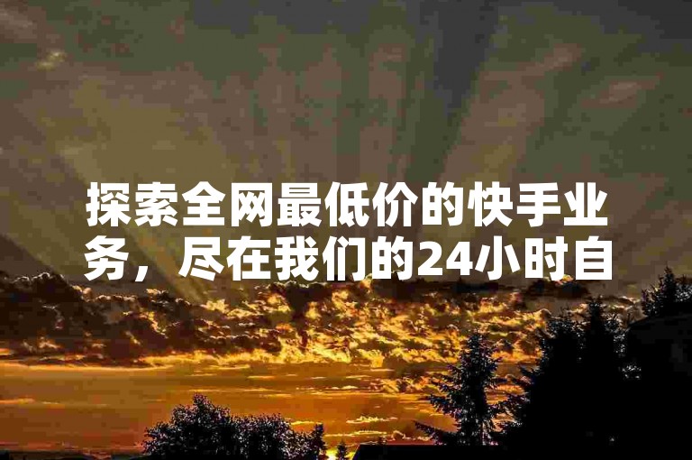 探索全网最低价的快手业务，尽在我们的24小时自助下单平台，体验卡盟带来的超值优惠！