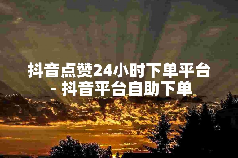 抖音点赞24小时下单平台 - 抖音平台自助下单