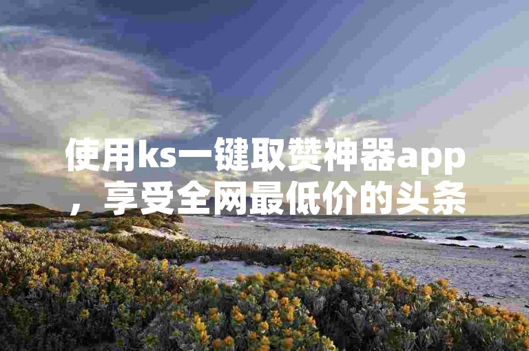 使用ks一键取赞神器app，享受全网最低价的头条自助下单服务。