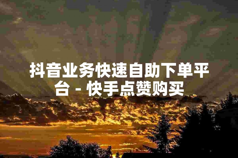 抖音业务快速自助下单平台 - 快手点赞购买