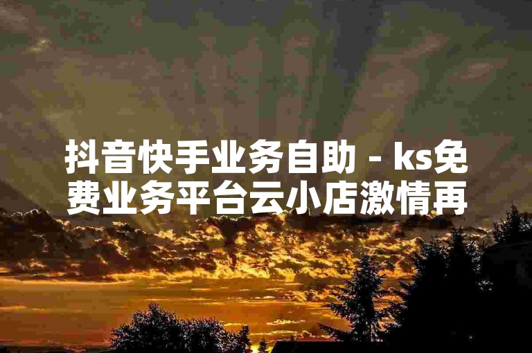 抖音快手业务自助 - ks免费业务平台云小店激情再燃！