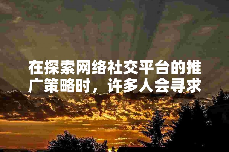 在探索网络社交平台的推广策略时，许多人会寻求各种方式来增加抖音上的粉丝数量。