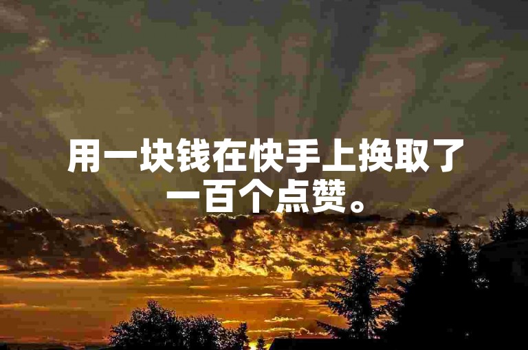 用一块钱在快手上换取了一百个点赞。