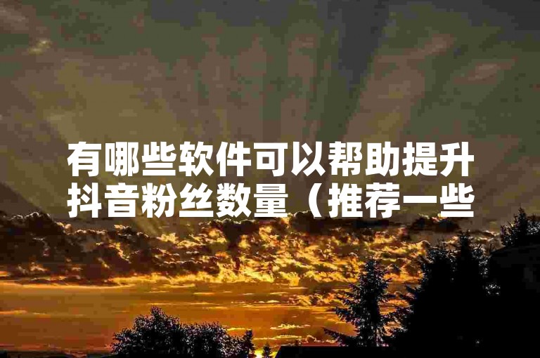 有哪些软件可以帮助提升抖音粉丝数量（推荐一些增加抖音关注者的实用工具）？