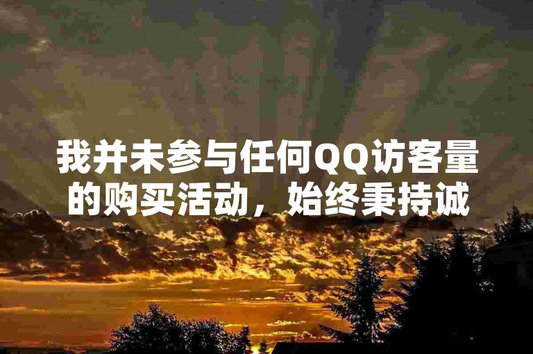 我并未参与任何QQ访客量的购买活动，始终秉持诚信原则，通过优质内容与真诚互动来积累真实的访问量。