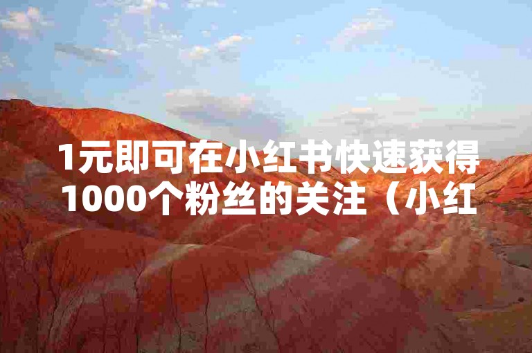 1元即可在小红书快速获得1000个粉丝的关注（小红书1元速增千粉）。