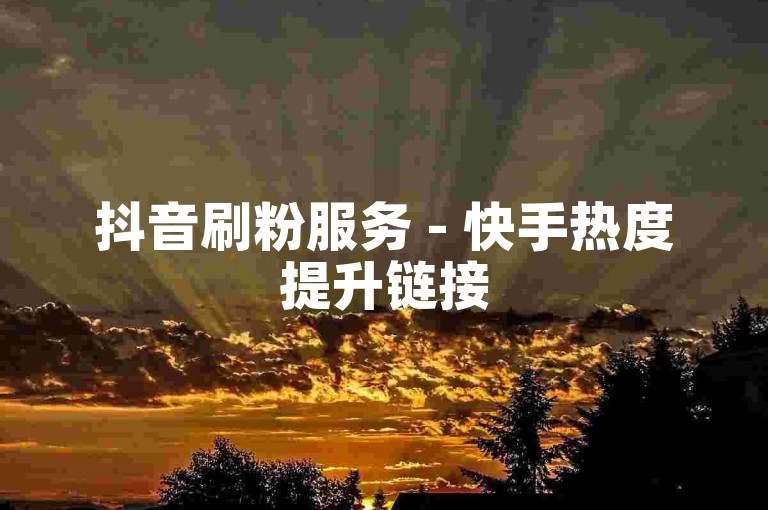 抖音刷粉服务 - 快手热度提升链接