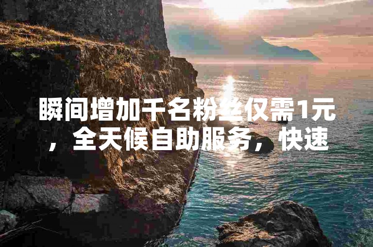 瞬间增加千名粉丝仅需1元，全天候自助服务，快速便捷。