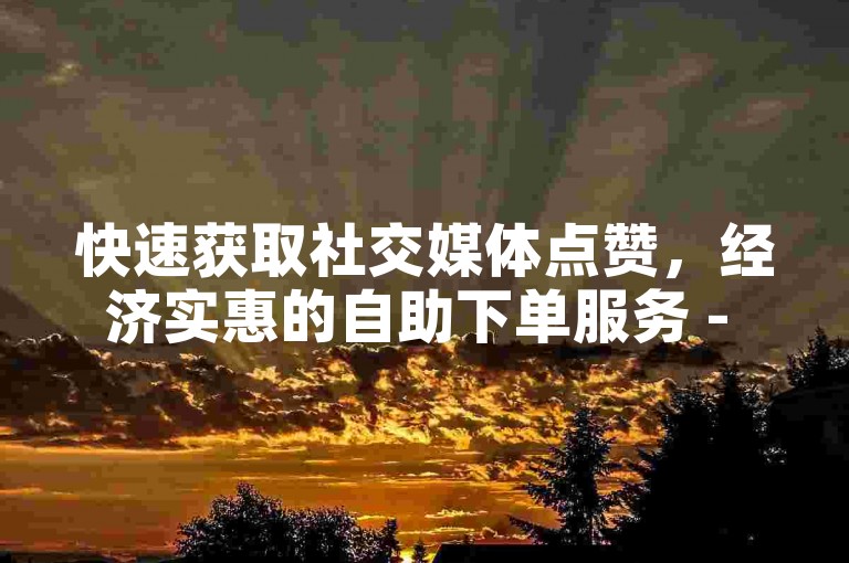 快速获取社交媒体点赞，经济实惠的自助下单服务 - 探索ks业务秒刷网，享受超值十个赞。
