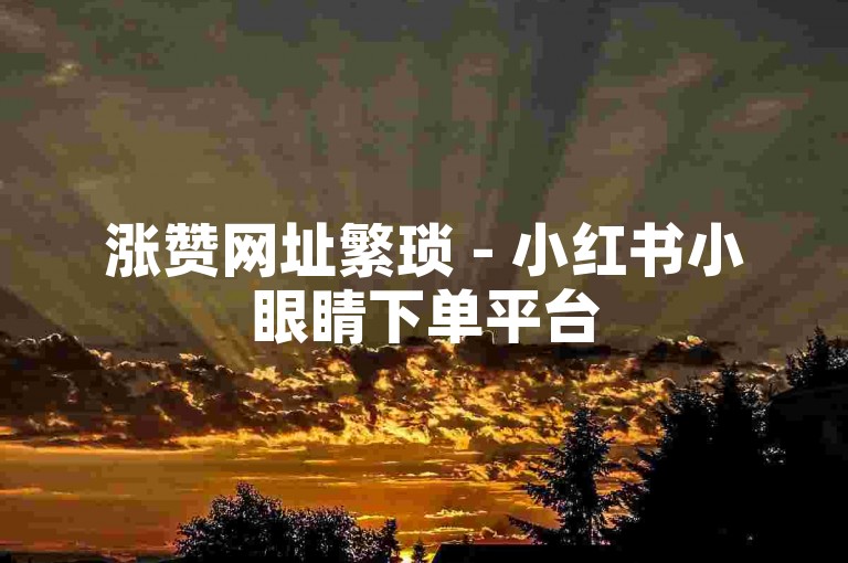 涨赞网址繁琐 - 小红书小眼睛下单平台