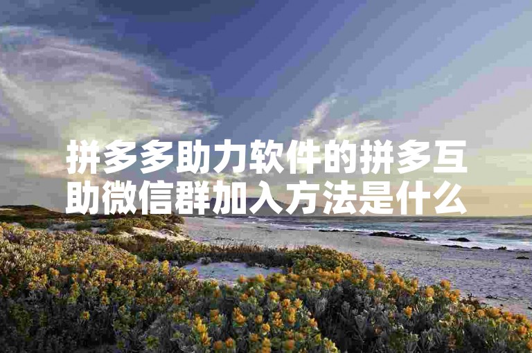 拼多多助力软件的拼多互助微信群加入方法是什么？