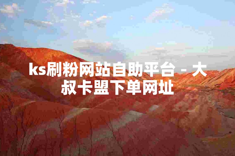 ks刷粉网站自助平台 - 大叔卡盟下单网址